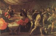 LANFRANCO, Giovanni Banquet with a Gladiatorial Contest France oil painting reproduction